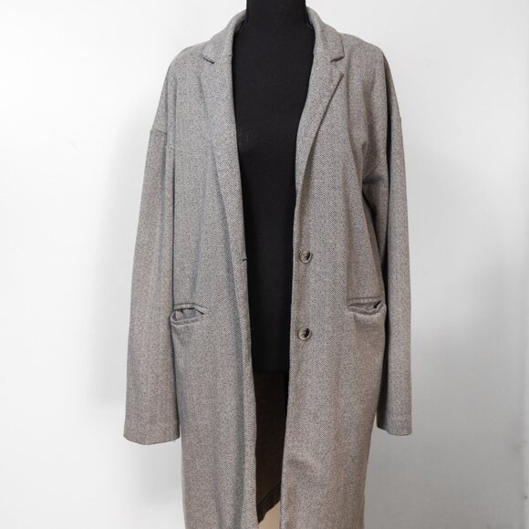 Gray Patterned Peacoat - Picture 4 of 4